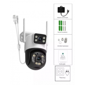Câmera Mini Speed dome IP Wi-Fi dupla segurança vigilância Color Night Vision Auto Tracking app ICSEE