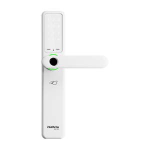 Fechadura Smart Digital IFR 7000 Intelbras Branca Leitor Biométrico, Senha, Tag e Abertura Por Aplicativo