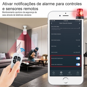 Kit Alarme Inteligente Wi-Fi e RF 433,93Mhz Novadigital by Tuya