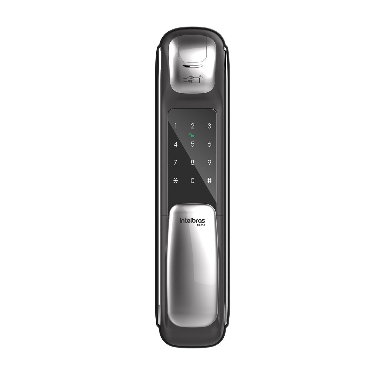 Fechadura Digital Push & Pull com biometria 4 tipos de acessos intelbras FR 630 - JS Soluções em Segurança