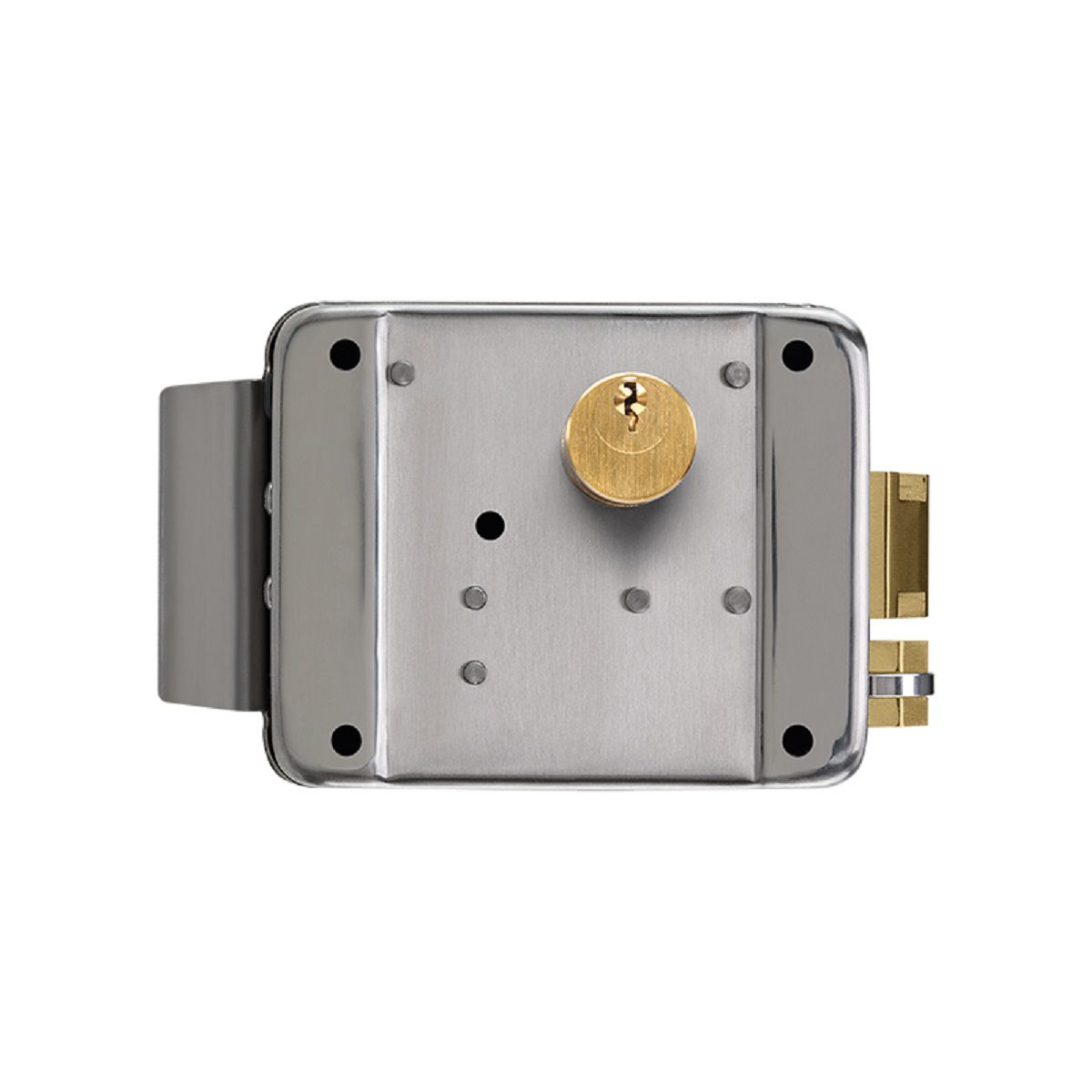 Fechadura elétrica de sobrepor com botoeira e chave intelbras FX 2000 INOX  - JS Soluções em Segurança
