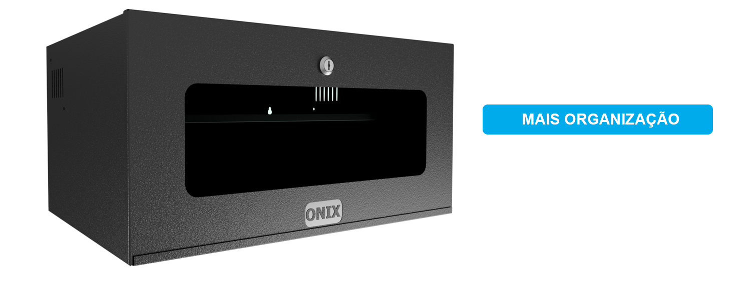 Mini Rack 5U Organizador CFTV, Informática, Telecom - padrão 19" com chave Onix Security - JS Soluções em Segurança