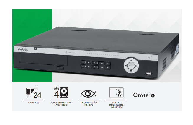 NVD Gravador de imagem de rede intelbras NVD 5124  24 câmeras IP H.265 até 8 Megapixels 4K e