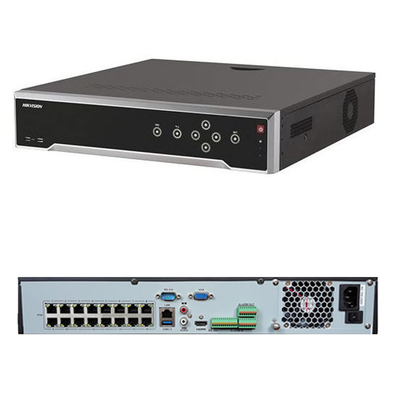 NVR Hikvision Ultra HD 32 Canais IP 16 portas PoE DS-7732NI-K4/16P 4K  - JS Soluções em Segurança
