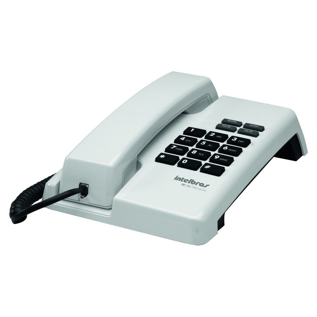 Telefone com fio TC 50 Premium Intelbras branco  - JS Soluções em Segurança