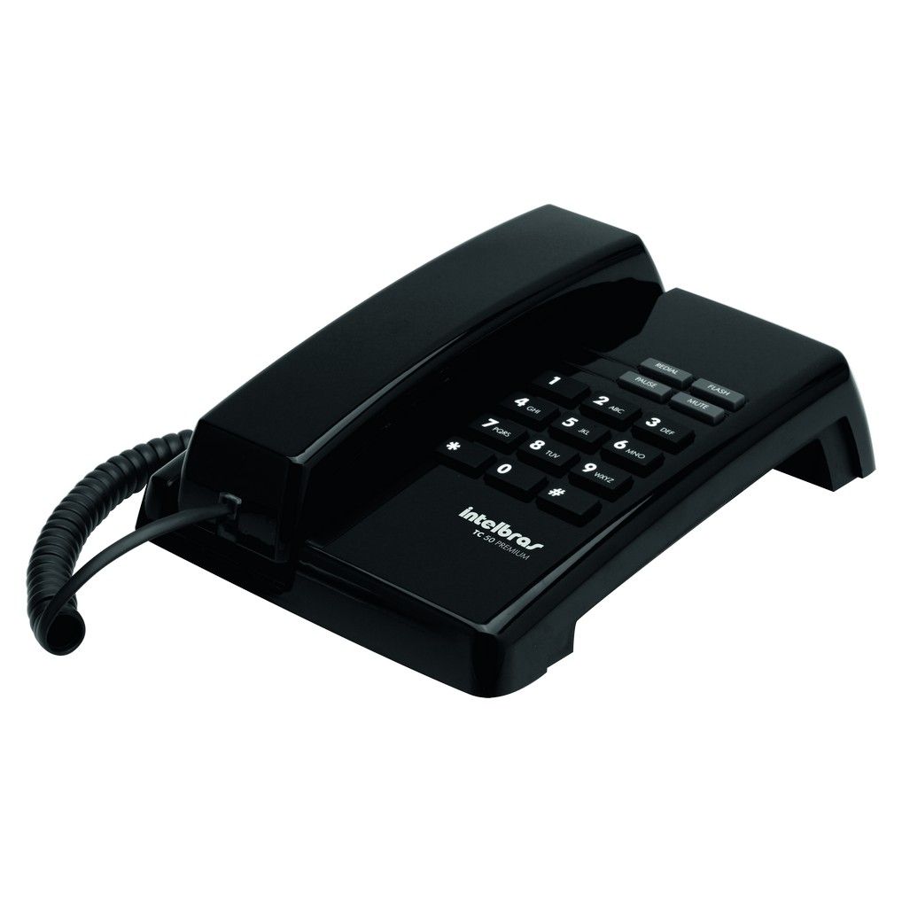 Telefone com fio TC 50 Premium Intelbras preto  - JS Soluções em Segurança
