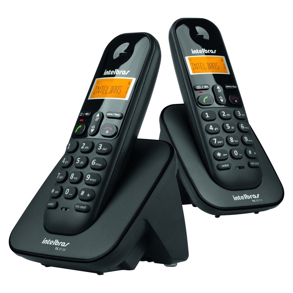 Telefone sem fio digital com 1 ramal adicional TS 3112 preto - JS Soluções em Segurança