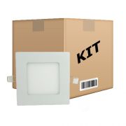 Kit 10 Painel Plafon Quadrado Luminária Embutir Led 6w Bivolt Branco Quente