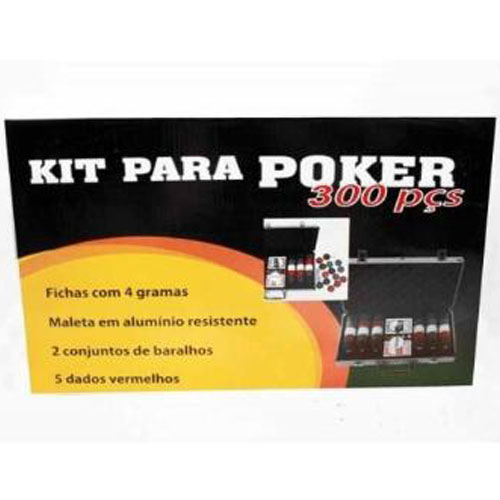 Kit Poker Profissional Super Luxo com Maleta - 300 fichas - RPC-COMMERCE