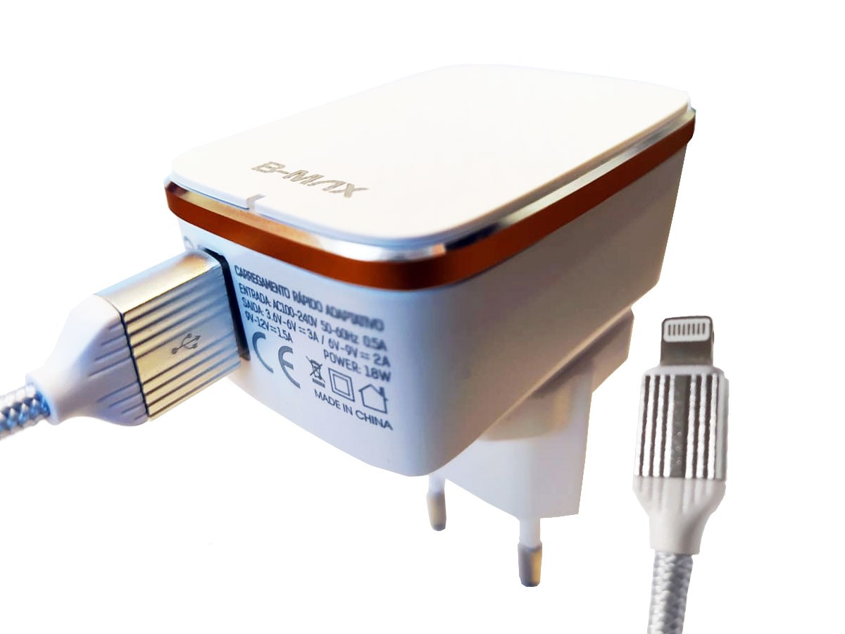 Carregador Rápido USB Viagem parede Adaptador Qualcomm 3.0 - RPC-COMMERCE