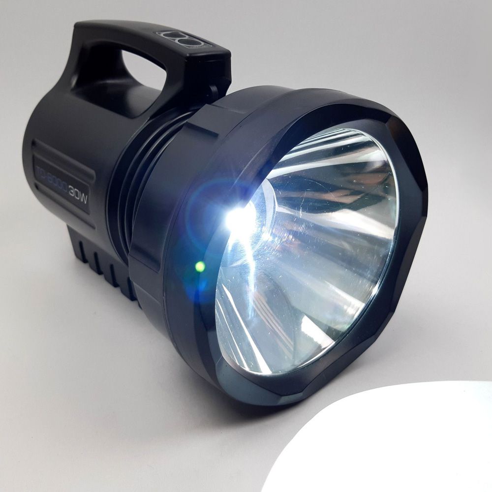 Lanterna Led Holofote Recarregável 30w T6 Alta Potência TD-8000 - RPC-COMMERCE