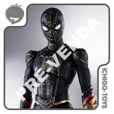 PRÉ-VENDA 31/03/2022 (VALOR TOTAL R$ 578,00 - 10% PARA RESERVA*) S.H. Figuarts - Spider-Man Black and Gold Suit - Spider-Man: No Way Home  - Ichigo-Toys Colecionáveis