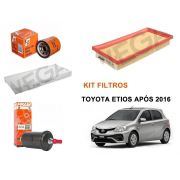 Kit Filtro Ar + Cabine + Oleo + Combustivel Toyota Etios 1.3 1.5 A Partir De 2016