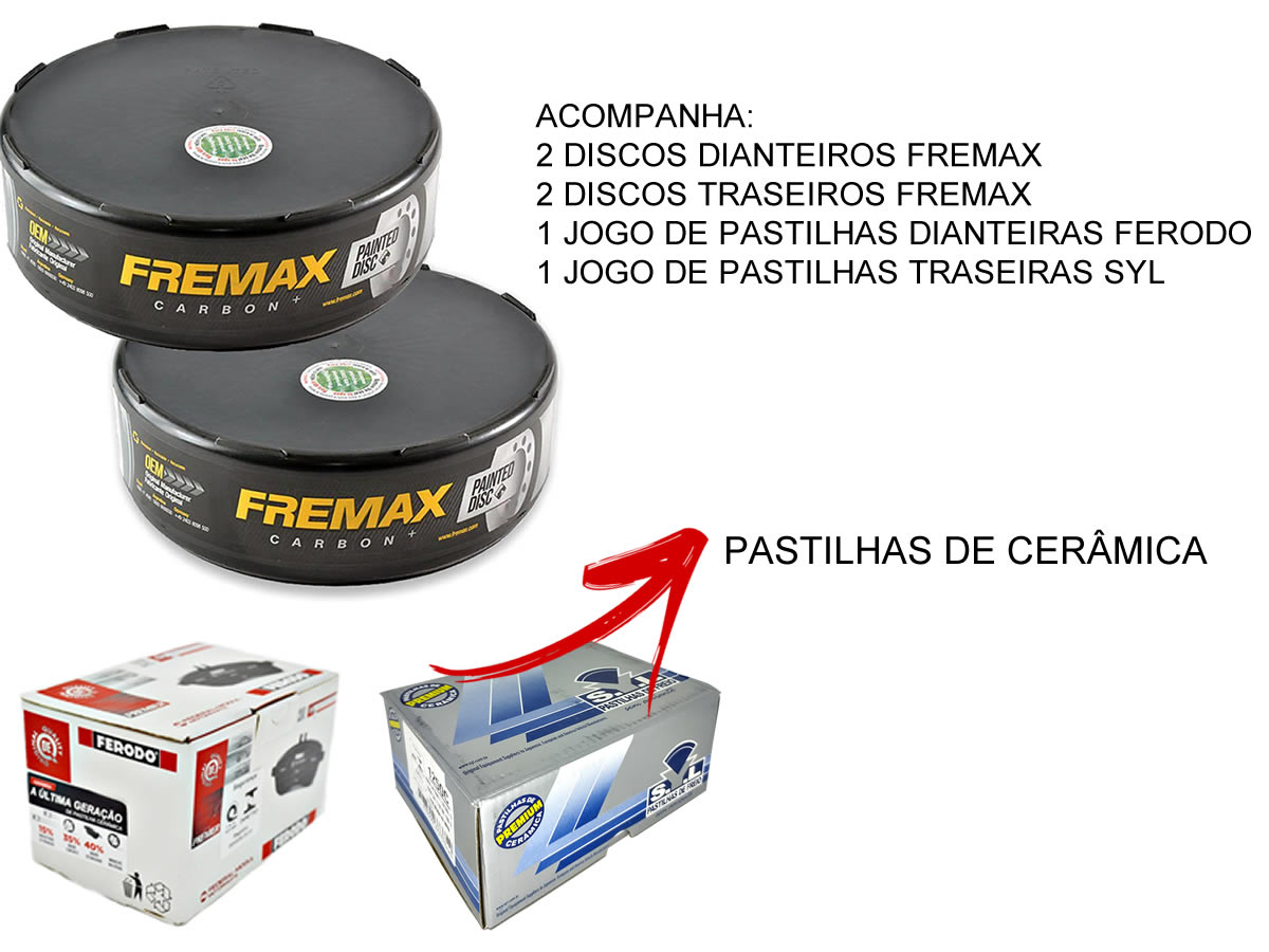 Pastilha Ceramica + Disco Freio Dianteiro e Traseiro Amarok V6 Após 2018