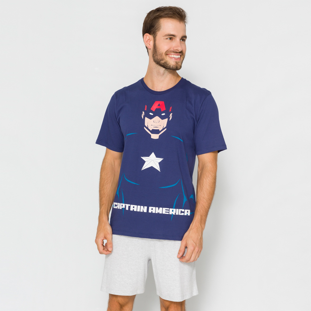 Pijama Masculino Adulto Capitão América - 54.05.0010