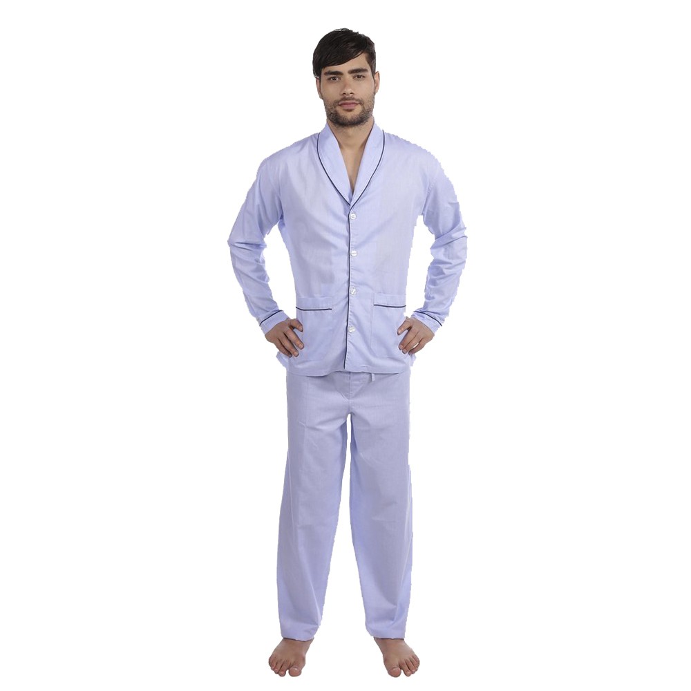 Pijama Masculino Longo Aberto Liso 100% Algodão PL83