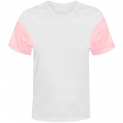 Camisa de Poliéster branca com manga rosa  - M