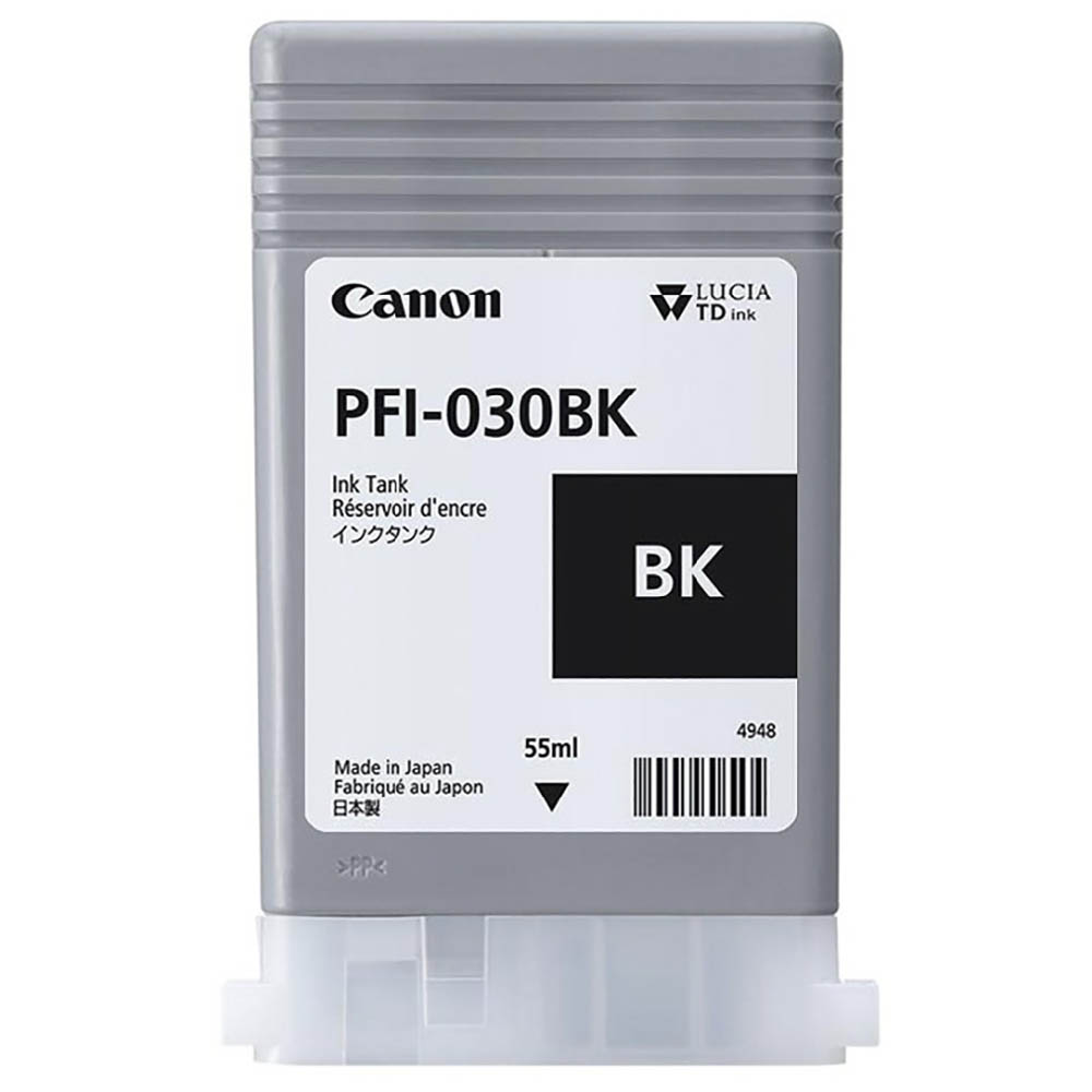 Cartucho de Tinta Canon PFI030BK Preto p/ Plotter