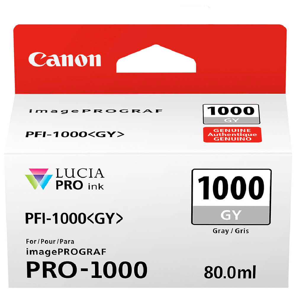 Cartucho de Tinta Canon PFI1000GY Cinza p/ Plotter