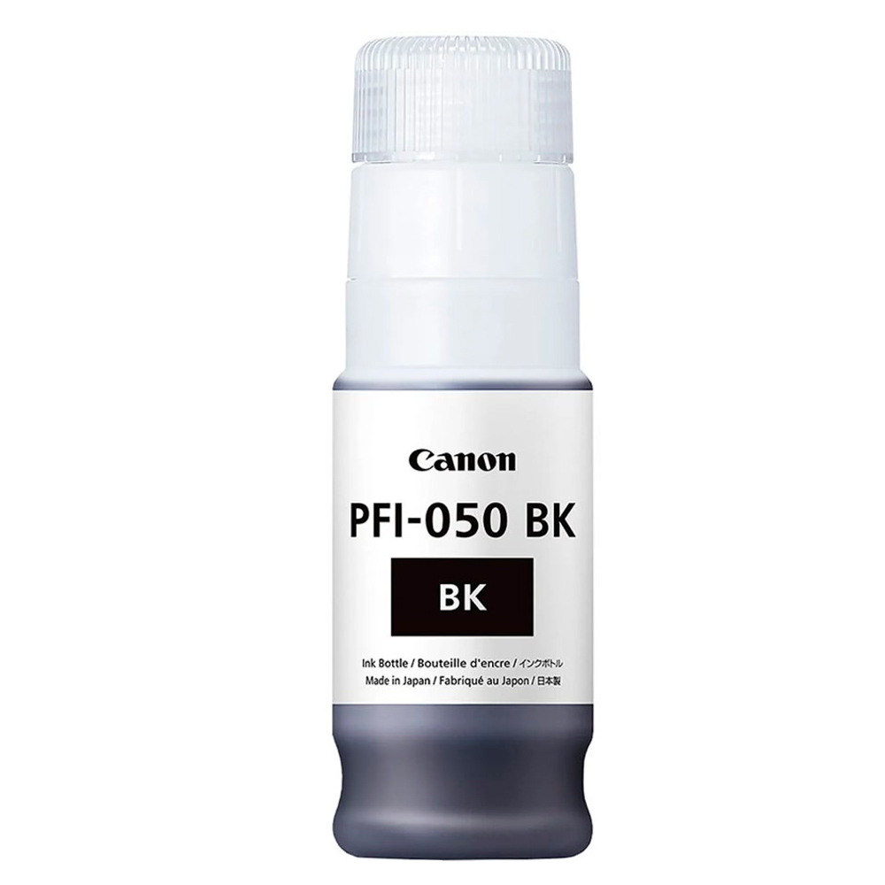 Garrafa de Tinta Canon PFI050BK Preto p/ Plotter
