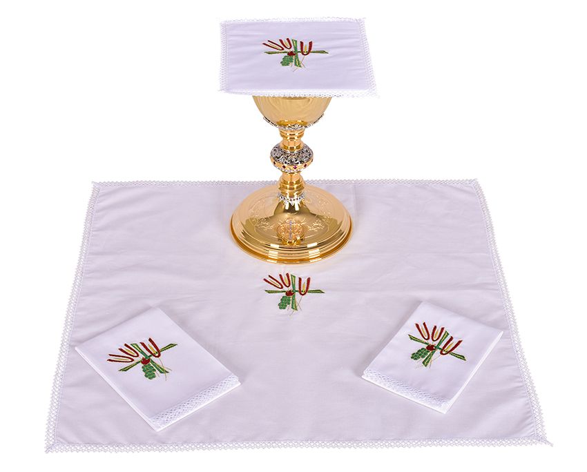 Altar Set Cotton Wheat Cross and Grape B007