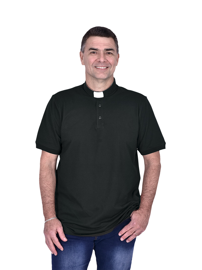 Clerical Polo Shirt Black PL001