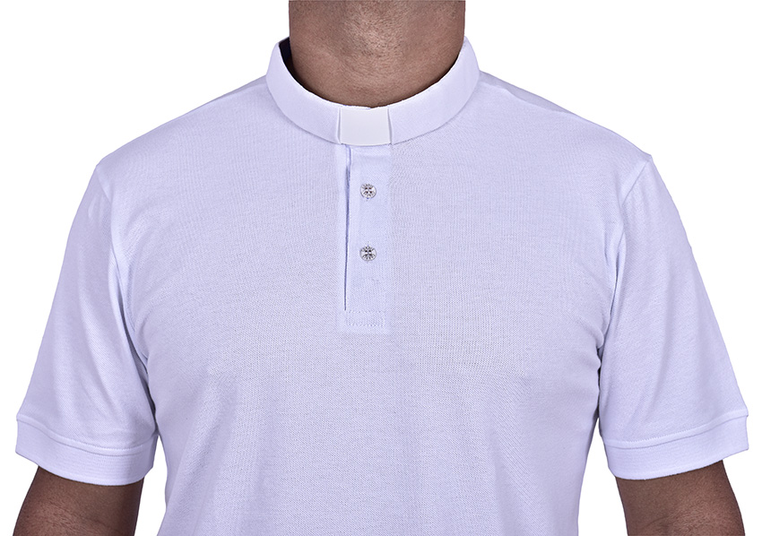 Clerical Polo Shirt White PL001