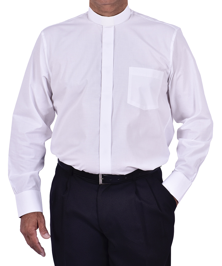 Traditional Clerical Shirt Long Sleeve White CT068