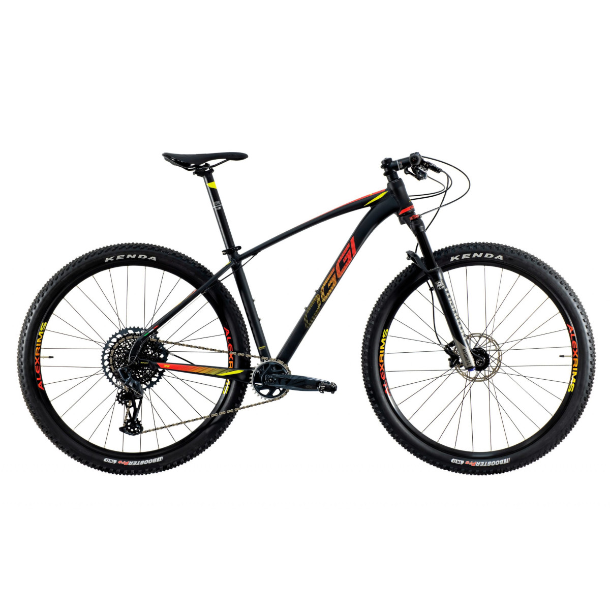 Bicicleta MTB  OGGI Big Wheel 7.6 2021 PRETO/VERM/AMARELO