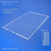 RE04 - Chapa Acrílica transparente 1000x2000x5,00 mm