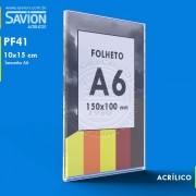 PF41-Porta Folheto de Parede 10x15 Cm A6 Vertical