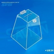 UR34-Urna Pirâmide Pequena C16xp16xa20 Cm 200 Cupons