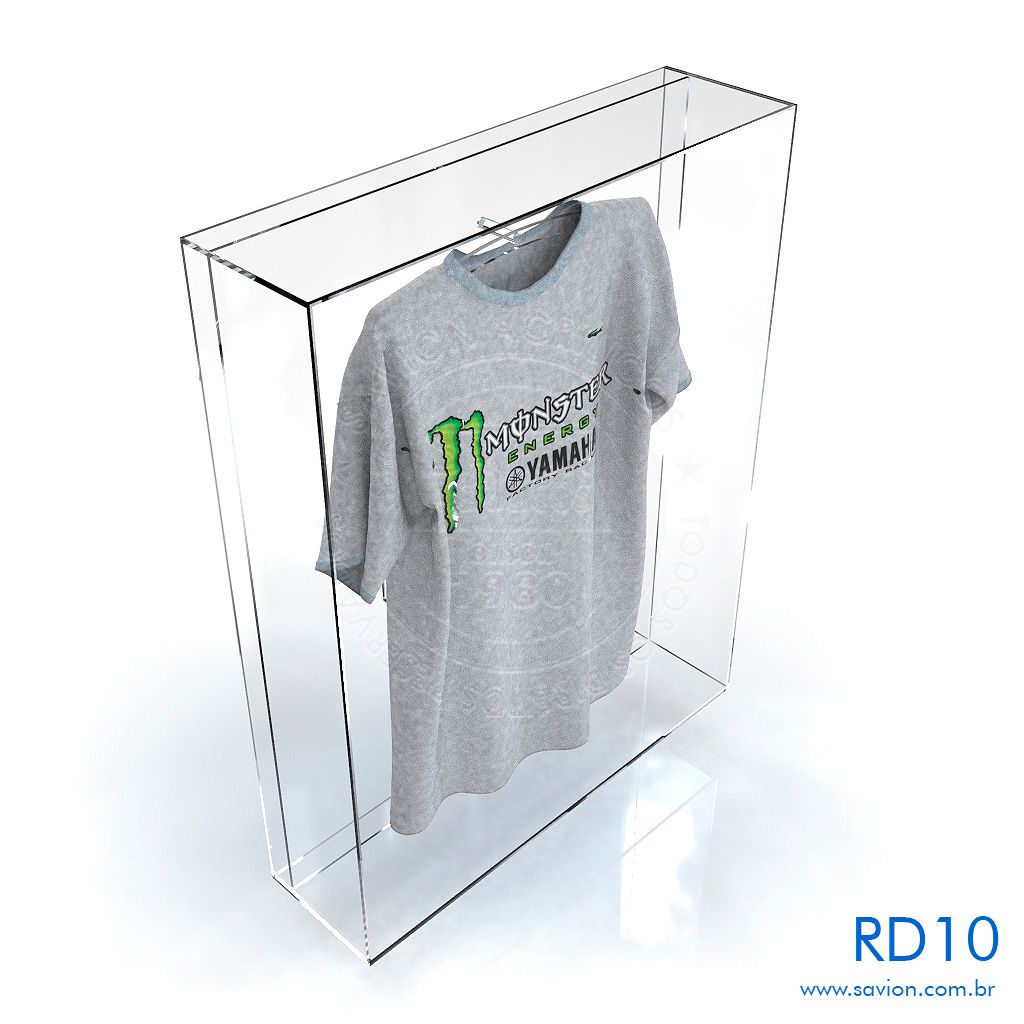 RD10 - Quadro Moldura em Acrílico para Camiseta 55x15x70cm