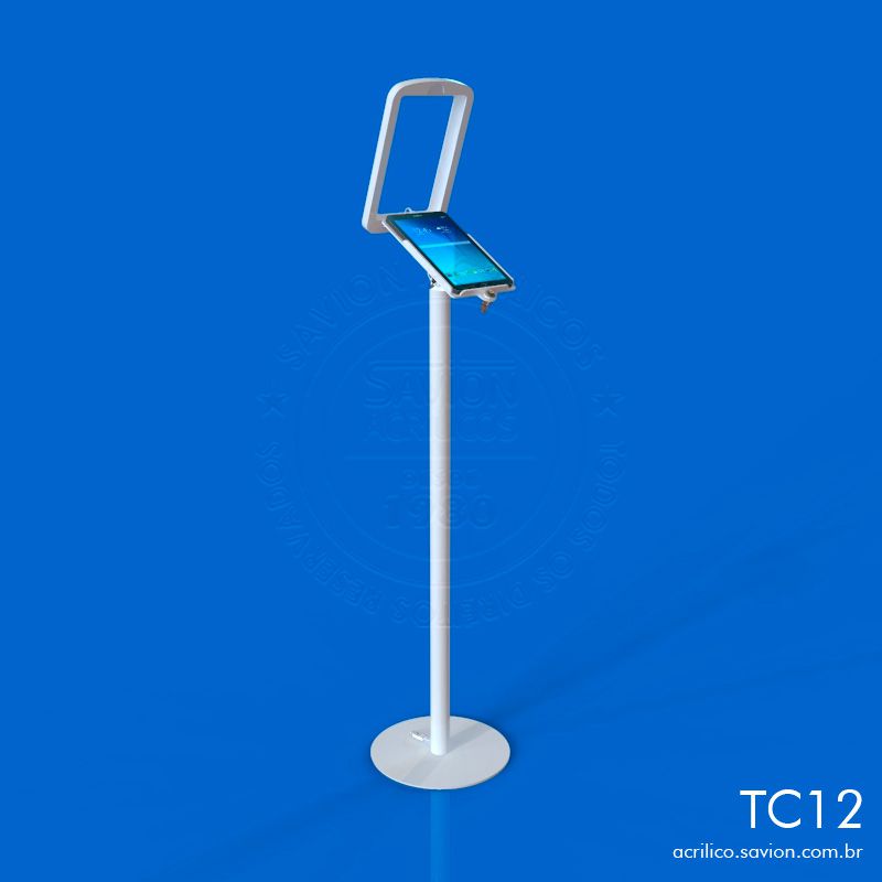 TC12-Suporte Em Acrilico de Piso Para Tablet Samsung Tab-E SM T561M