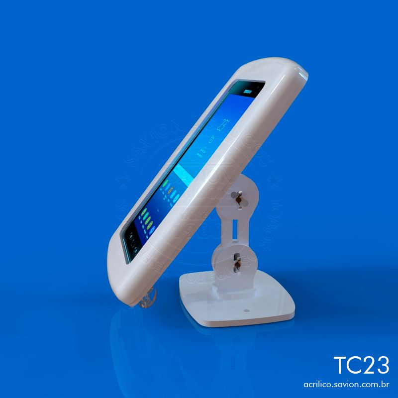 TC23 - Suporte Acrilico Galaxy Tab Active2 SM-T395 de 8" polegadas para mesa e parede