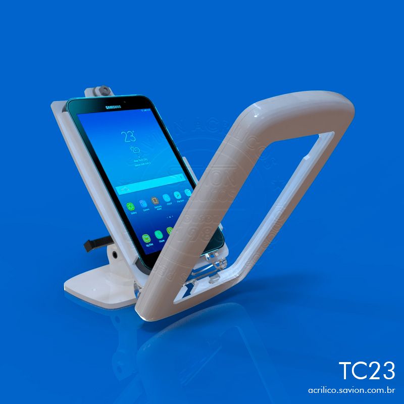TC23 - Suporte Acrilico Galaxy Tab Active2 SM-T395 de 8" polegadas para mesa e parede