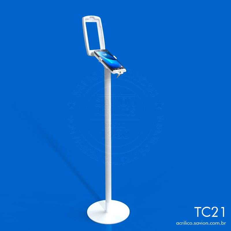TC21 - Suporte em Acrilico Tablet 7" polegadas de Piso compatível com diversas marcas de aparelhos