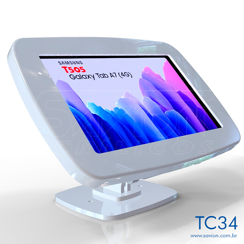 TC34 - Suporte Samsung Tab A7 T500 e T505 de mesa e parede em acrilico