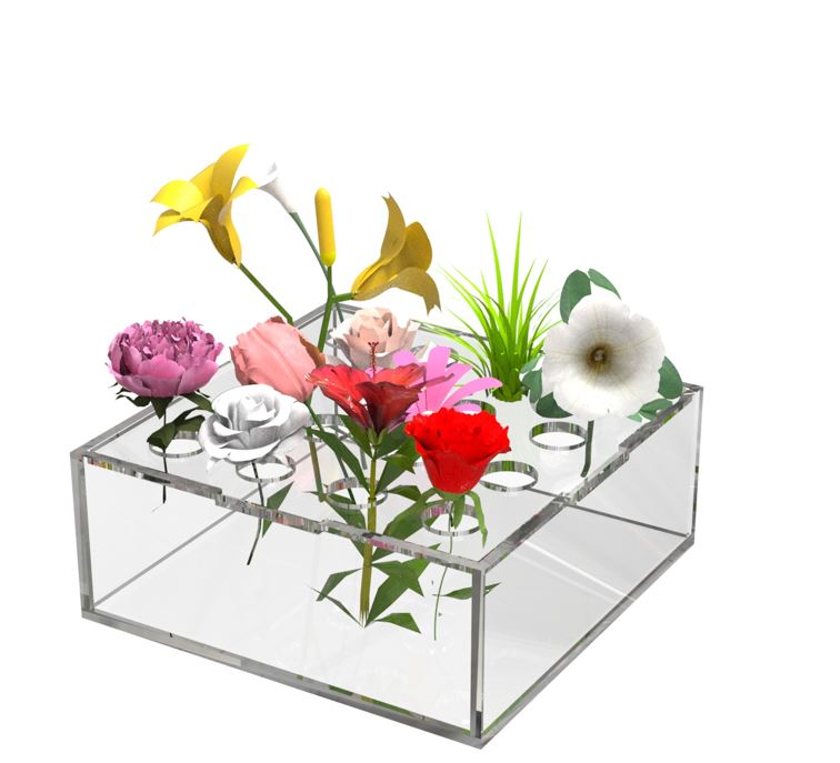 VS01 - Vaso de Flores em Acrílico 16x16x8cm