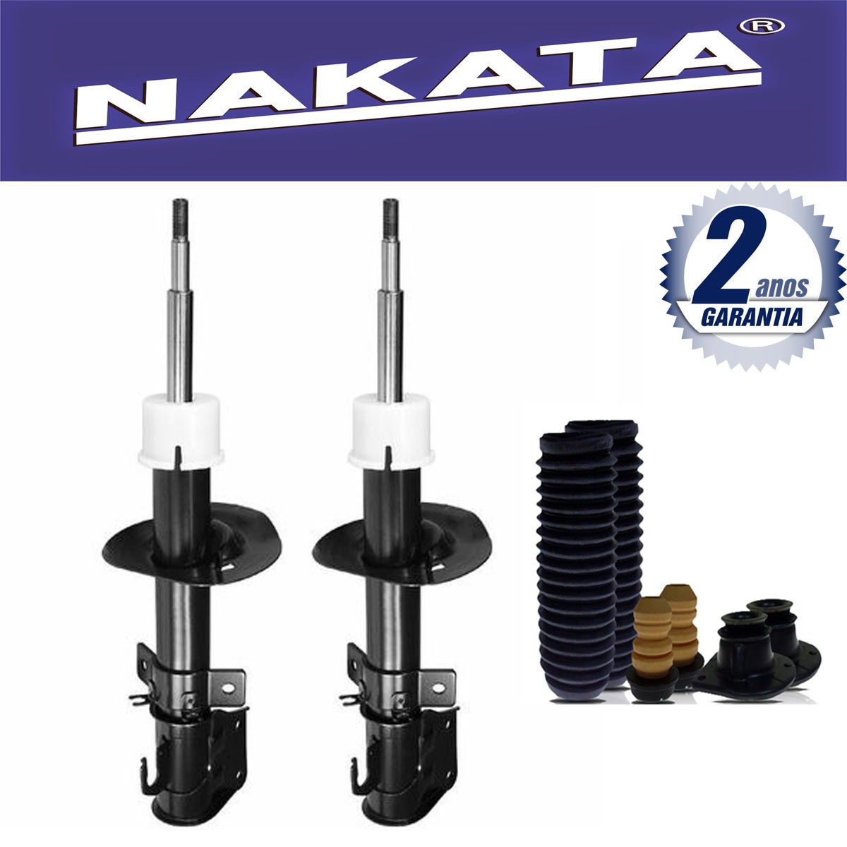 Par de Amortecedores Dianteiro Nakata Fiat Idea 2006 Até 2015 + Kit da Suspensão