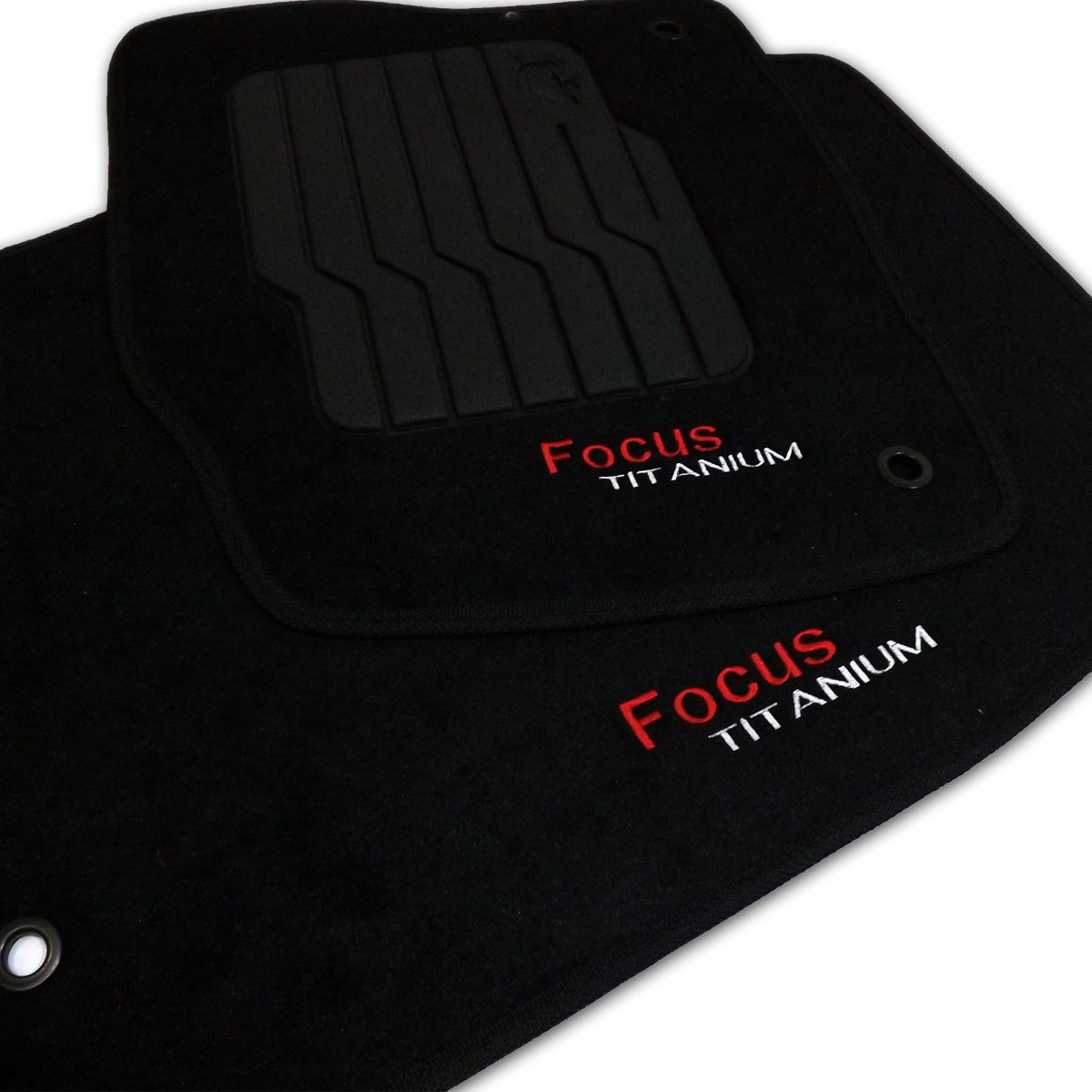 Tapete Carpete Personalizado com Escrita Bordada Focus Titanium 2015 Até 2017