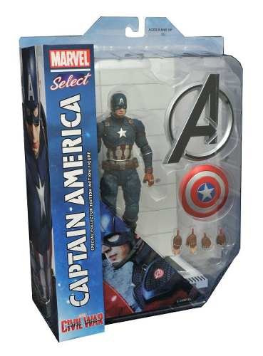 Captain America ( Capitão América ) - Civil War ( Guerra Civil ) - Marvel Select - Diamond Select Toys