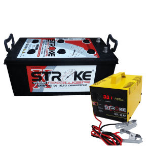 Kit Bateria de Som Stroke Power 400ah/hora e 3000ah/pico e Carregador 32ah 12v