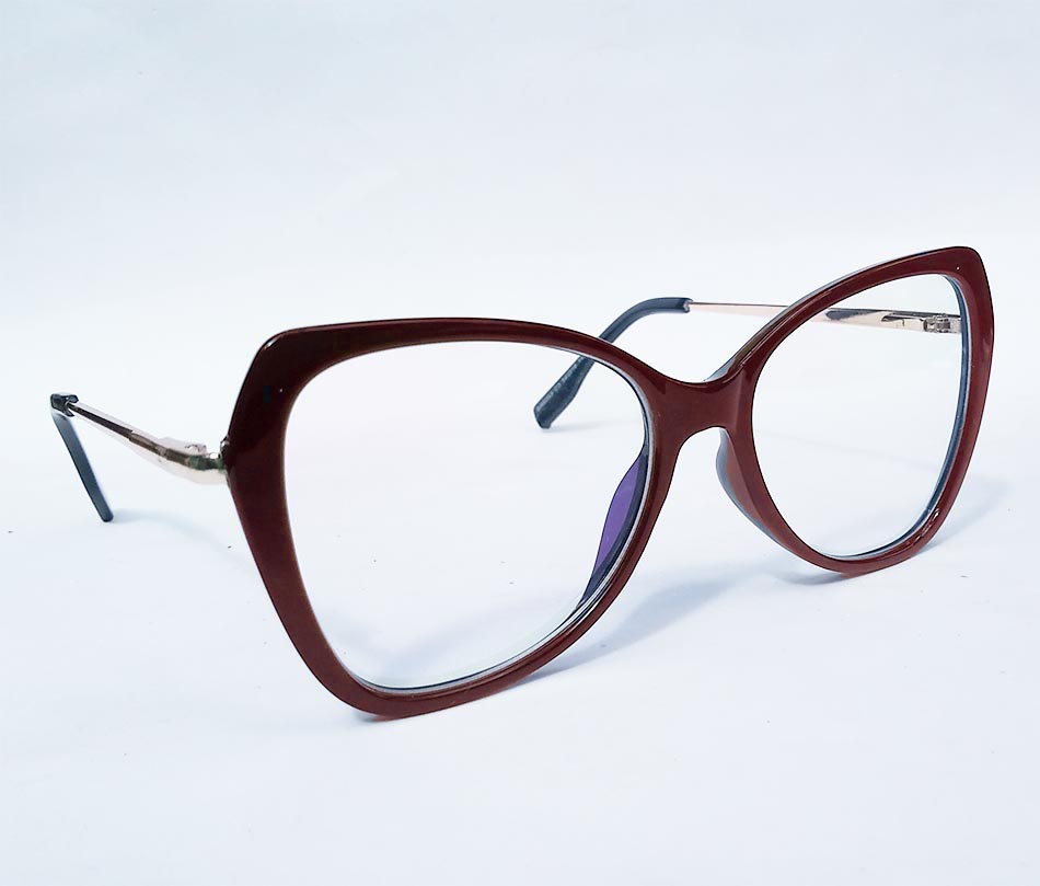 Armação de Óculos de Grau feminino Retro Over Borboleta Velma 3080 Bordo