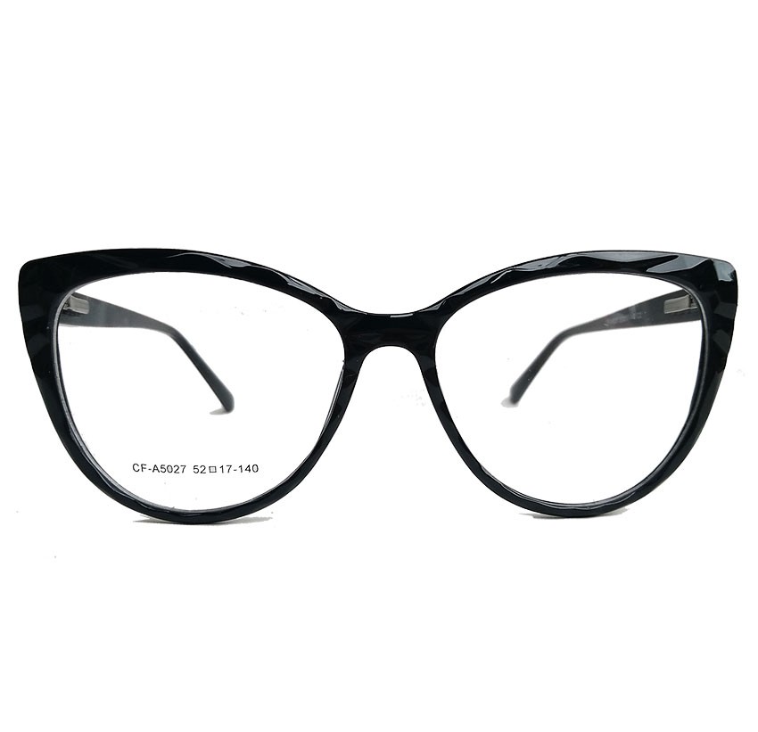 Armação de Óculos de grau Gatinho Feminino Mosaico Lapidado 3D Black 5027