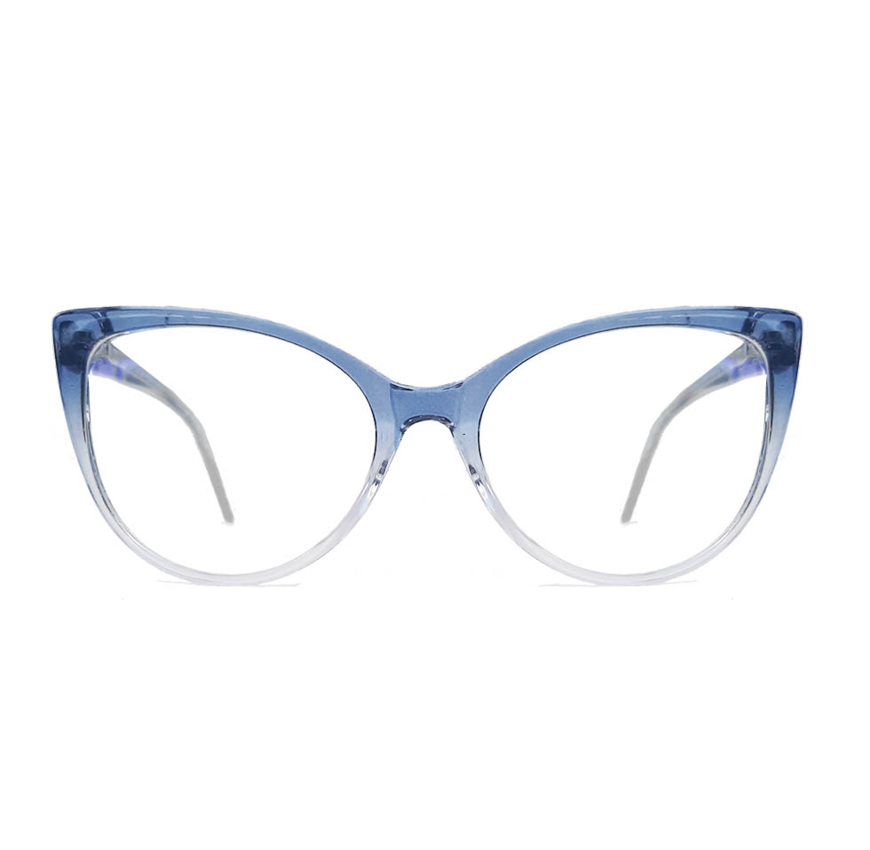 Armação de óculos de grau Gatinho retro Transparente Azul Nichelle 5036