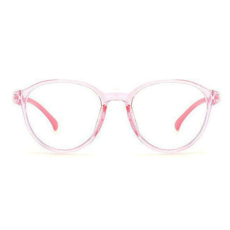 Armação de Óculos de Grau Infantil Redondo Transparente Rosa Flex Grilamid
