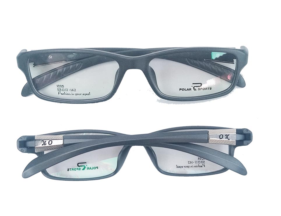 Armação de óculos de grau Masculino Retangular Gray Confort Sport 8034