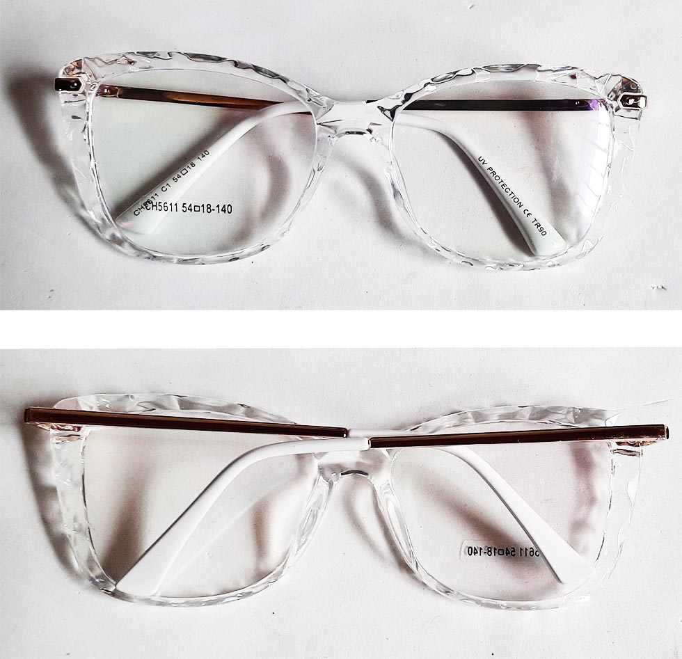 Armação de óculos de grau Mosaico Lapidado transparente Quadrado Grande 611 Megan