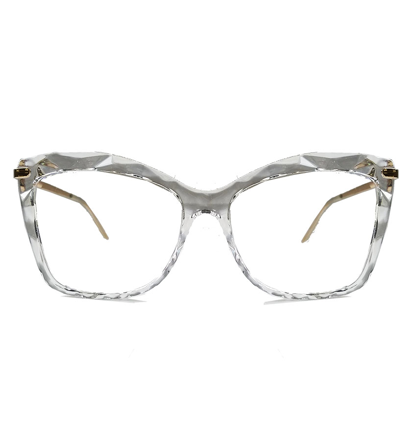 Armação de óculos de grau Mosaico Lapidado transparente Quadrado Grande 68235 Megan